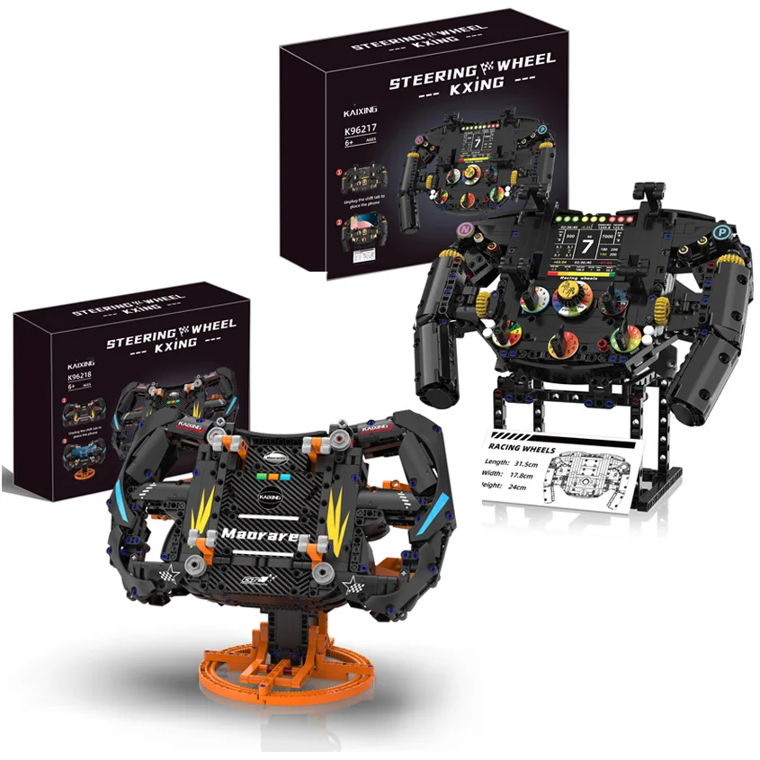 

Assembly 96218 Car Steering Wheel Model Building Blocks Simulated 96217 With Phone Holder Collectible DIY Boys Toys MOC Bricks