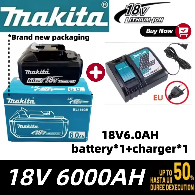 Originele Makita 18V Oplaadbare Batterij 6.0Ah BL1860 BL1860B BL1840 BL1840B BL1850 BL1850B Voor Makita Elektrisch Gereedschap