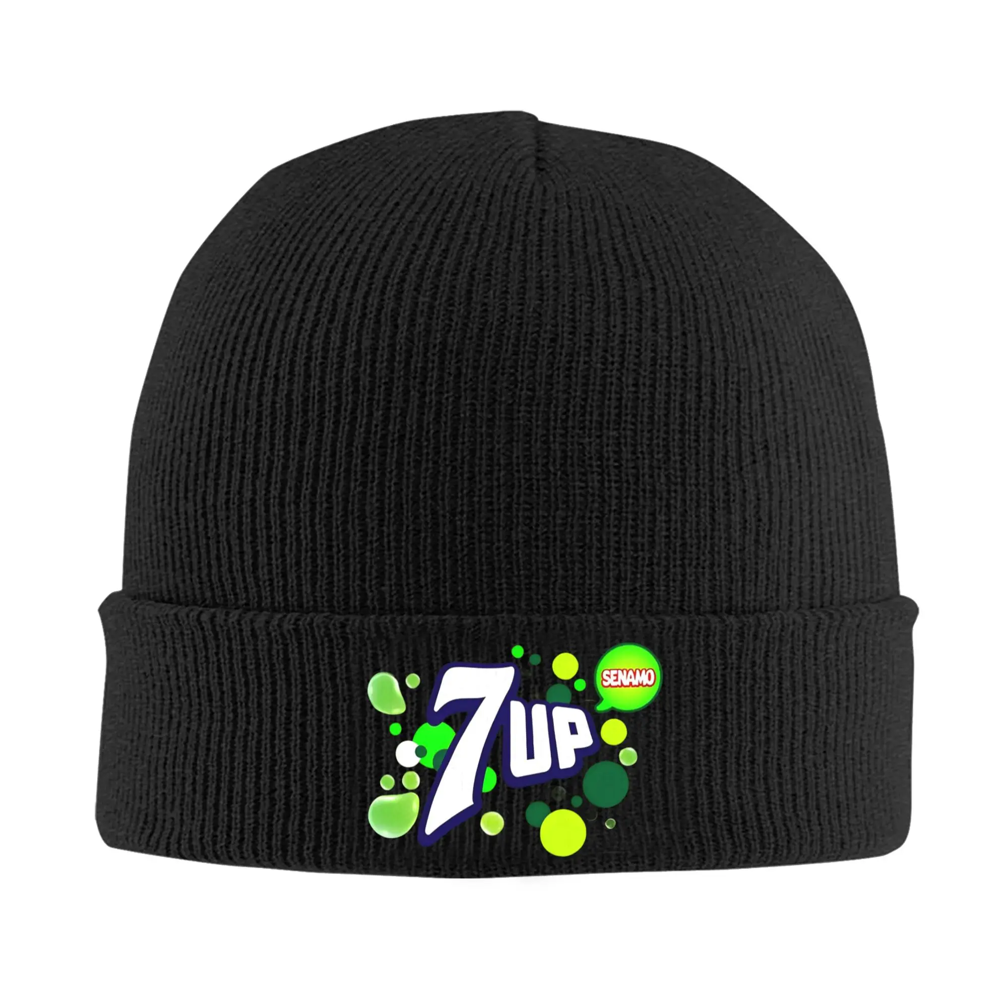 

7-Up Hats Autumn Winter Beanies Warm Drinking Caps Men Women Acrylic Bonnet,
