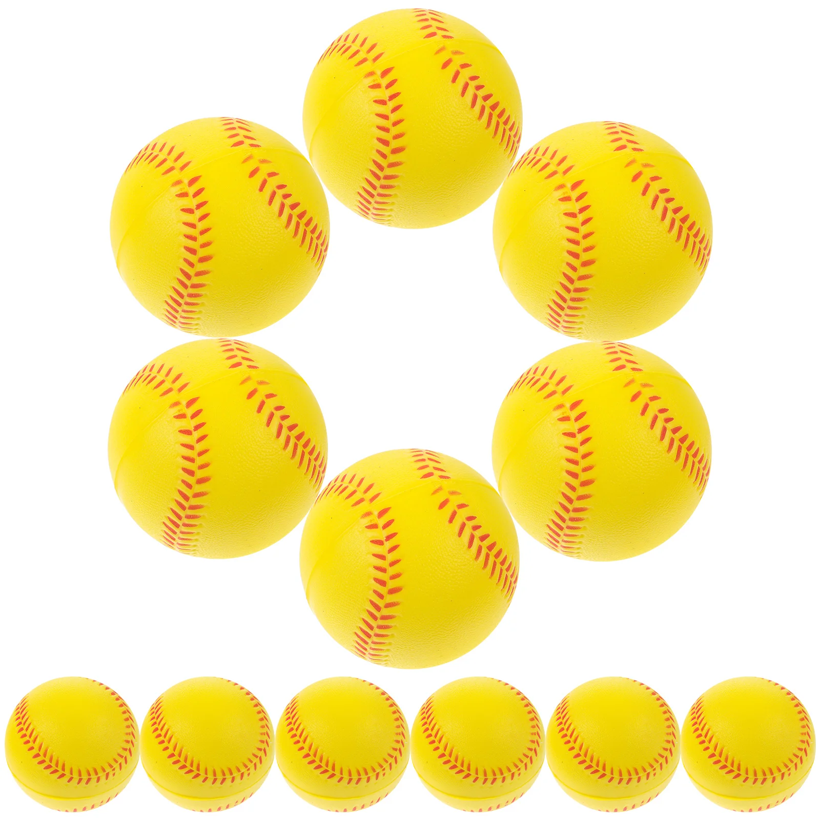 

12PCS Yellow PU Baseballs Soft Training Balls for Kids Outdoor Indoor Play Safe Elastic Multi Functional Sports