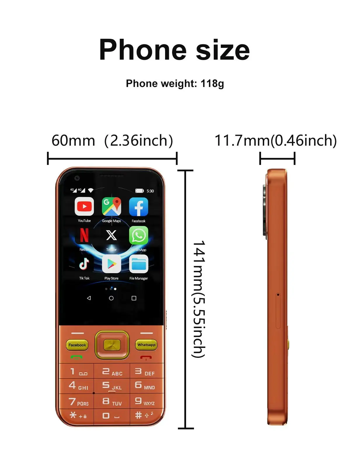 SERVO F7 Ultra Android Touch Screen Smartphone 4G LTE Dual SIM 2MP Camera Flashlight 2GB+16GB Play Store WIFI 2.8' Button Phone