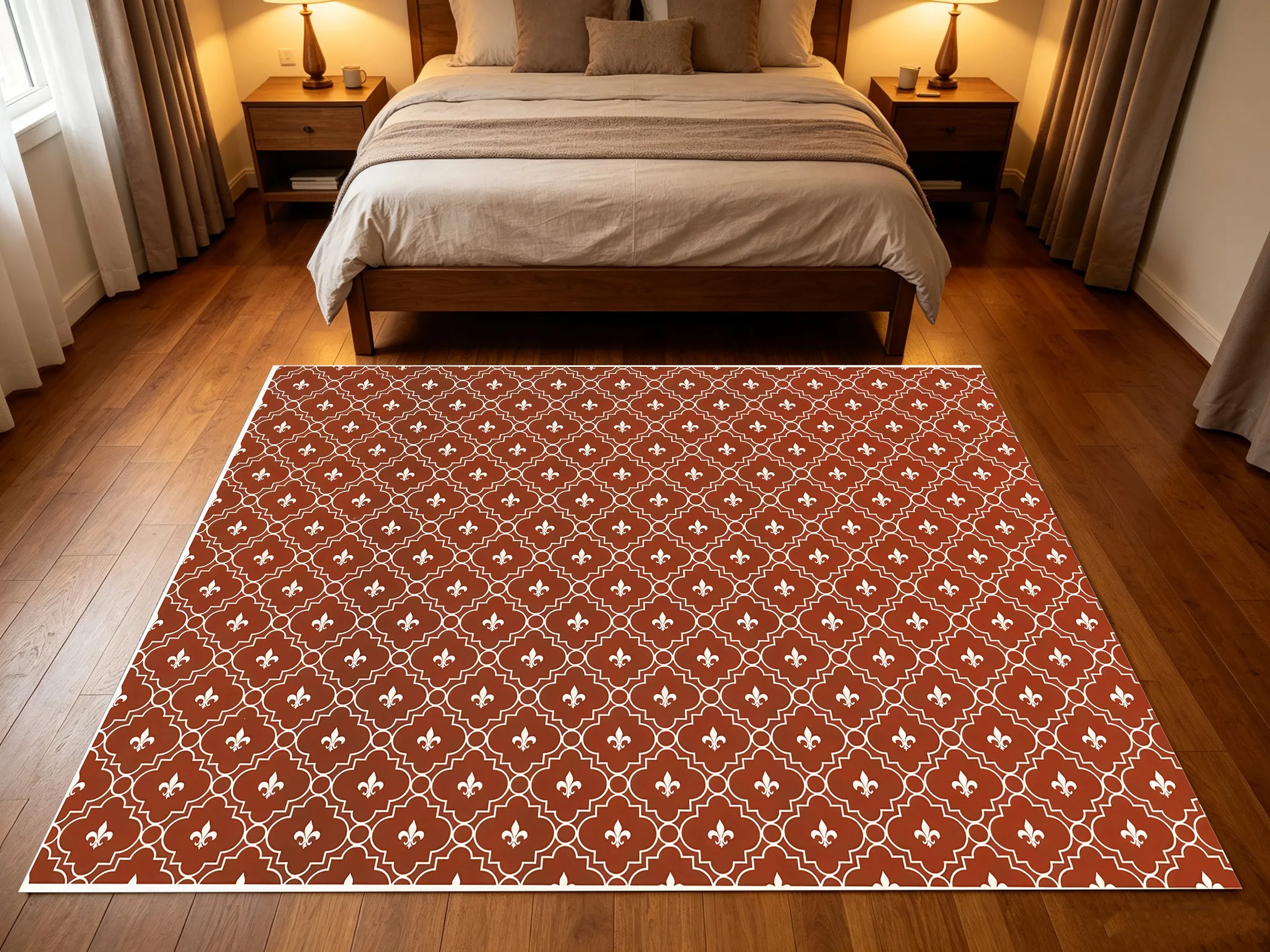 Red Diamond Cross Light Luxury Velvet Rug, Festive Sophisticated Decor for Entryway, Living Room & Bedroom