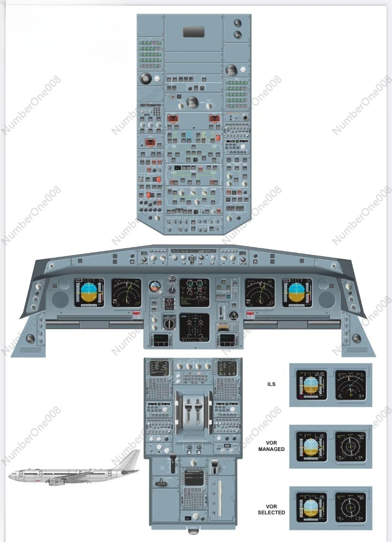 

Плакат в кабине Airbus A330 — векторная печать для обучения моделирования полета