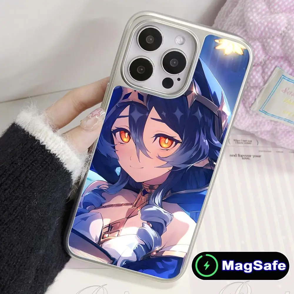 

Game GI Layla Mobile Phone Case for iPhone 17 16 15 14 13 12 11 Air Pro Max Plus Magsafe Silver Plating Colorful Cover Pretty