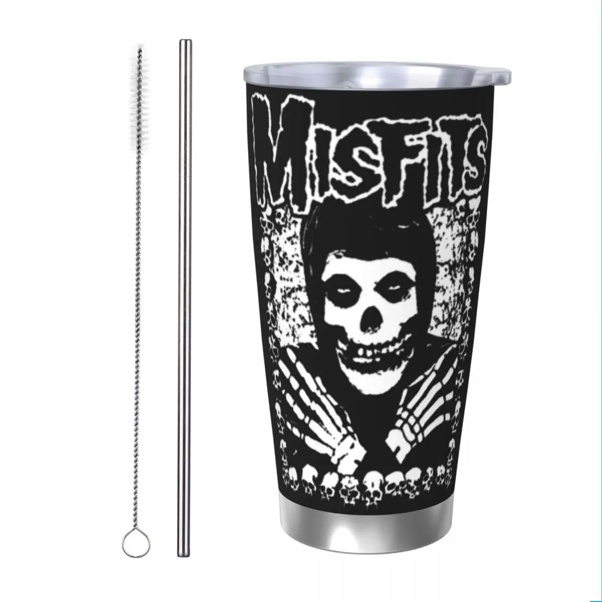 Misfits Rock Band bicchiere isolato con coperchio tazza termica sottovuoto tazza per bottiglia per auto portatile all\'aperto, 20oz