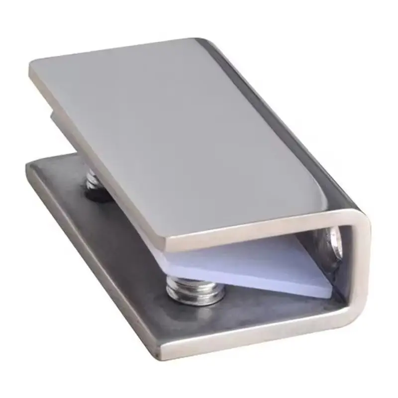8PCS 304 Stainless Steel Thicken Glass Clamps Glass Shelf Clips Partition Fixed Holder Brackets Connect No Drilling for 8~12mm