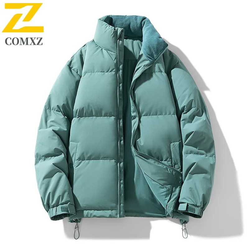 

COMXZ Luxurious New Down Jacket Stand Collar Camping Warm Parkas Loose Minimalist Thickened White Duck Down Padded Coat