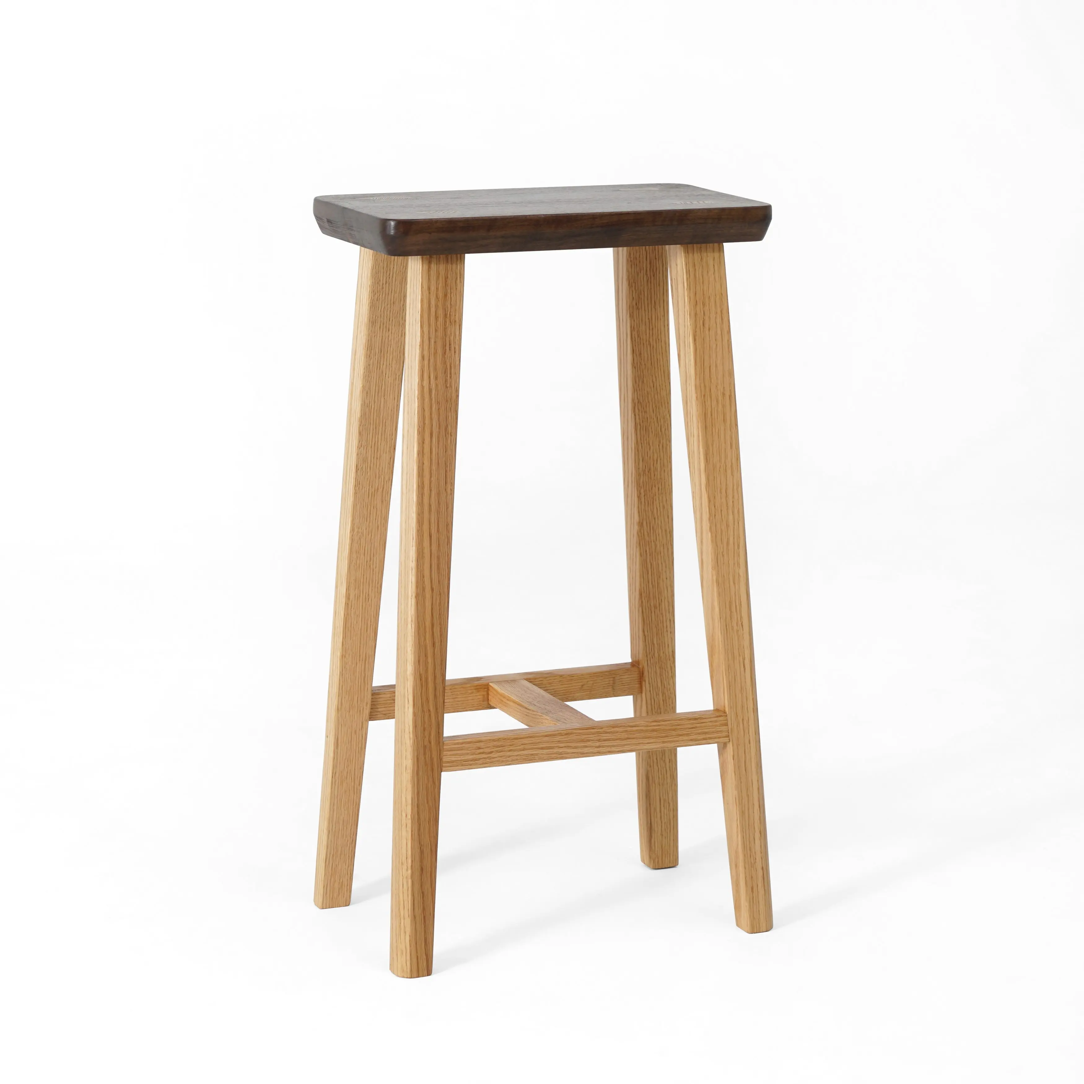 

#for YJ Minimalist Modern Solid Wood Bar Stool Dual-Height Footstool Home Use Construction Red Oak Black Walnut Model YJ005