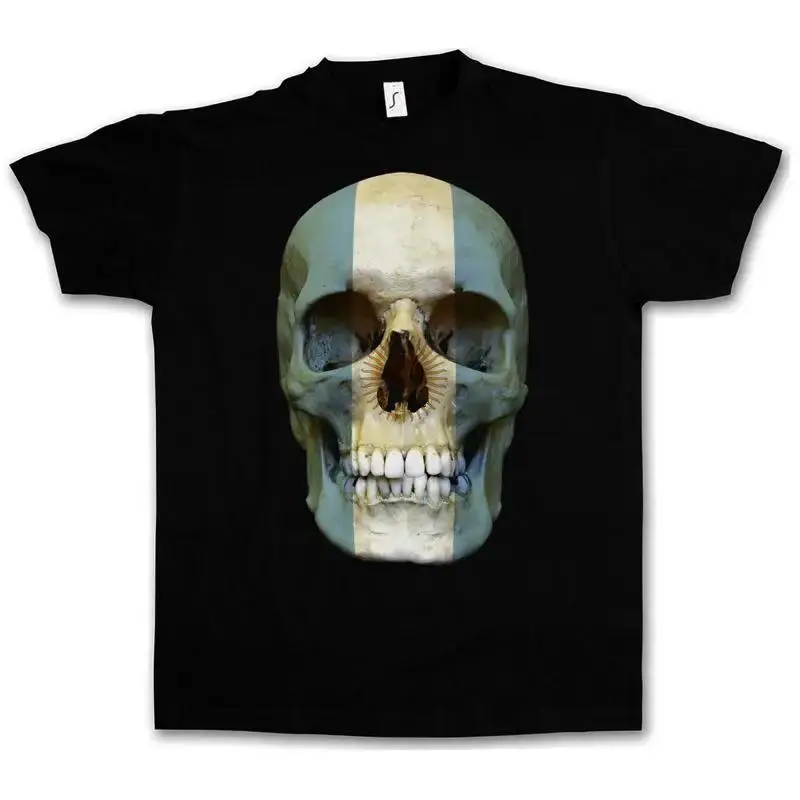 CLASSIC ARGENTINA SKULL FLAG T SHIRT Biker MC Banner Sizes S 5XL