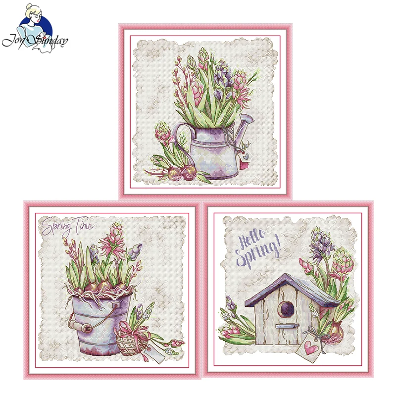 Joy Sunday Kit punto croce Hyacinth Series Pattern Printed conted Aida Fabric 16/14CT Art Craft Kit da ricamo fai da te Home Decor