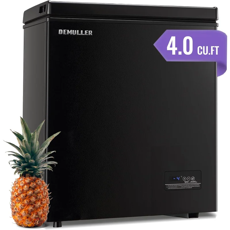 4.0 قدم مكعب، فريزر عميق على الصدر، فريزر صغير مع شاشة عرض إلكترونية، ترموستات إلكتروني دقيق لكل درجة