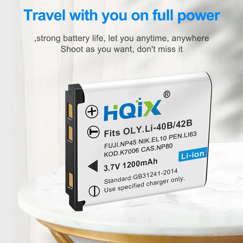 HQIX for GE General G3WP D016E E1255 DS5370 J1455 Camera GB-10A 12A Battery USB Charger