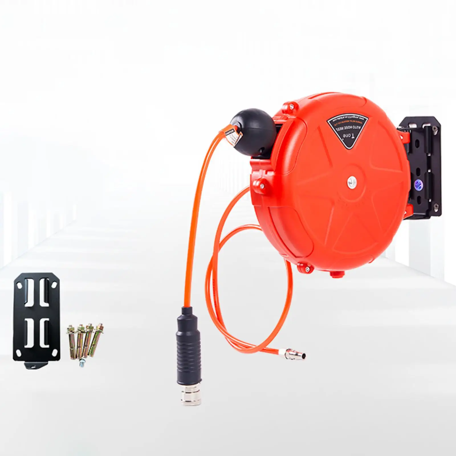 

Автоматический самовтягивающийся барабан для воздушного шланга, сверхпрочный, всепогодный, пластиковый, простая установка для гаража, мастерской и станции инструментов