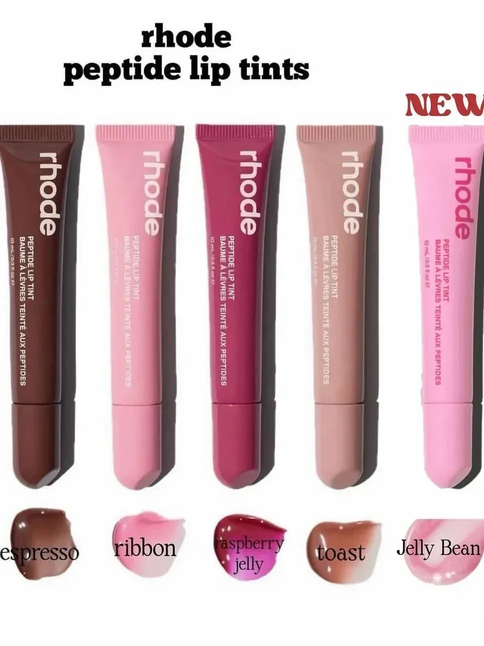 4 Colors Original Rhode Makeup Lip Gloss Moisturizing Shiny Liquid Hydrating Lipstick Clear Lip Gloss Beauty Tinted Lipstick