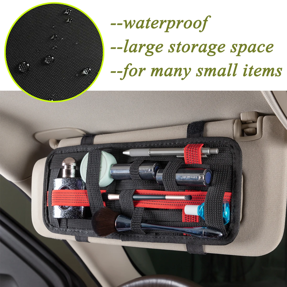 Top Roof Sun Visor Storage Bag Sunshade Holder Organizer for Jeep Wrangler TJ JL JK Gladiator JT 1997-2026 Interior Accessories