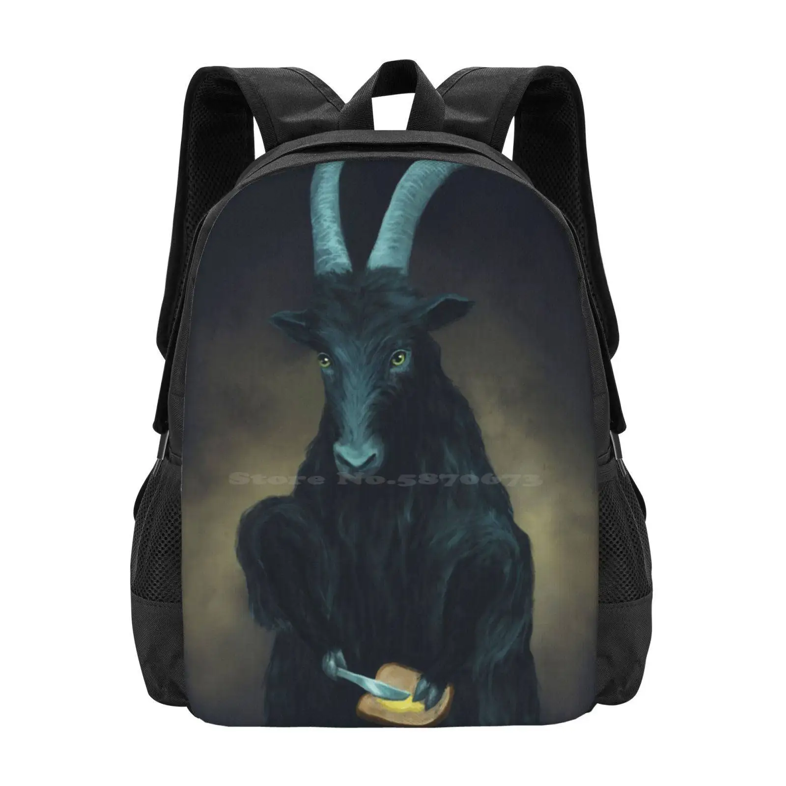 Delicious Butter School Bag Big Capacity Backpack Laptop Black Phillip Witch Vvitch Black Goat Bread And Butter Toast Weird