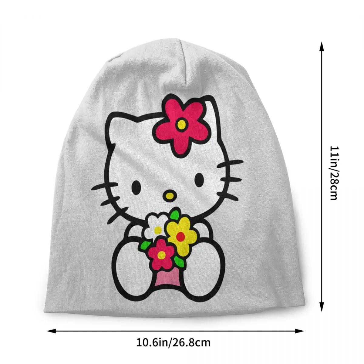 Custom Hello Kitty Cat Bonnet Hat Knitted Hats Men Women Hip Hop Unisex Winter Warm Beanies Cap