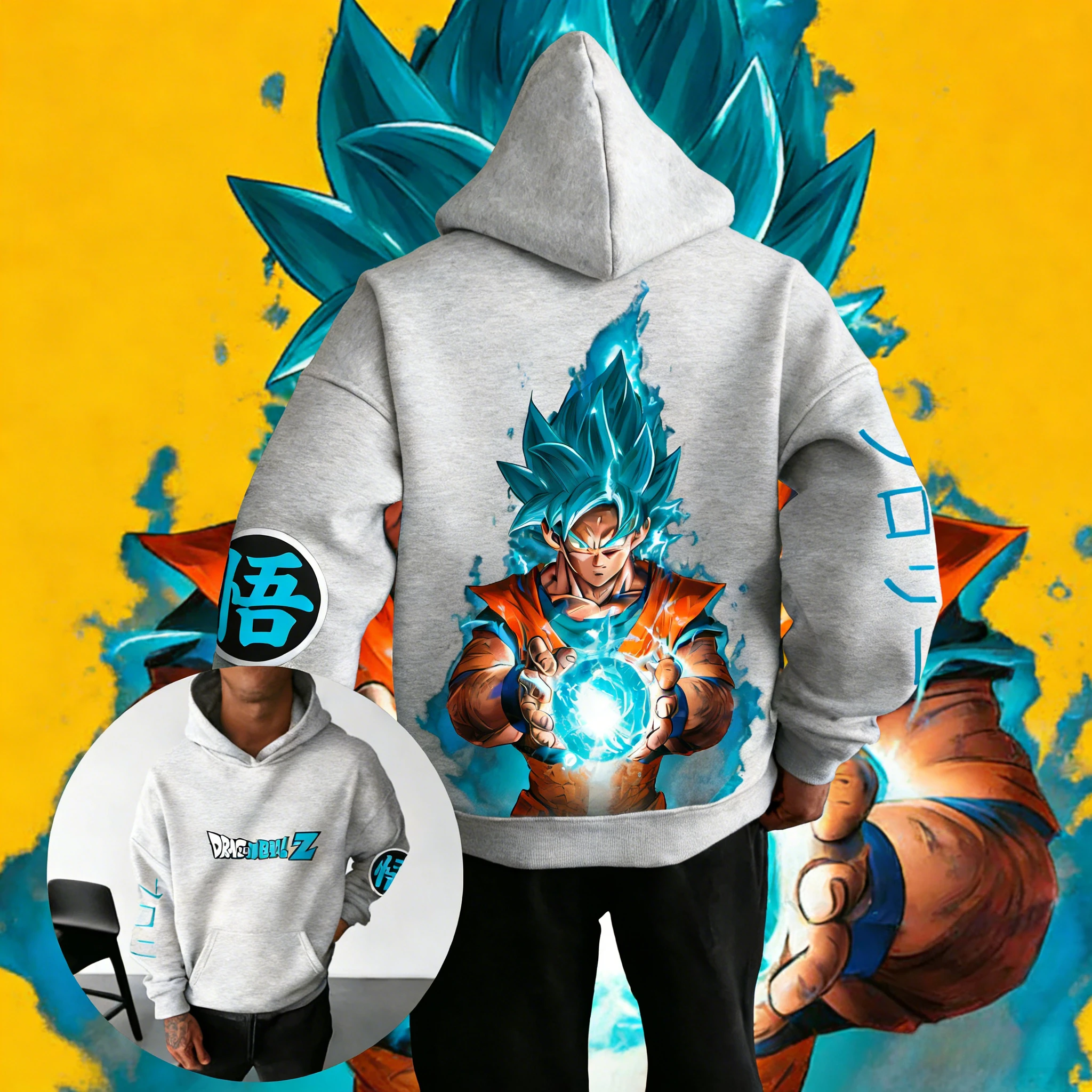 

2026 New Autumn/winter Dragon Ball 40th Anniversary Son Goku 100% Cotton Anime Printed Hoodie Extra Size Streetwear Unisex Y2k