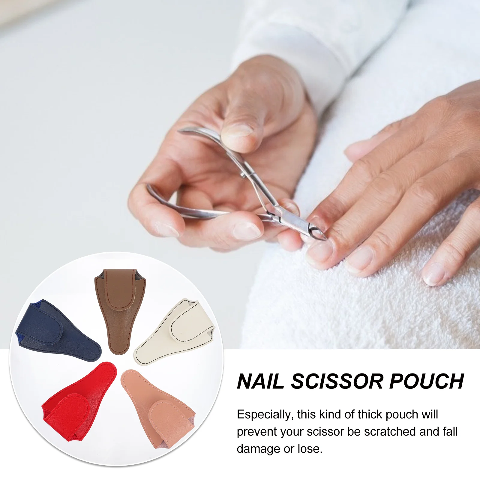 5 قطعة مقص إهاب حقيبة الثقيلة مسمار أداة حامل المحمولة أدوات للعناية الشخصية حالة مقص أنيق الحقيبة ل باديكير مانيكير