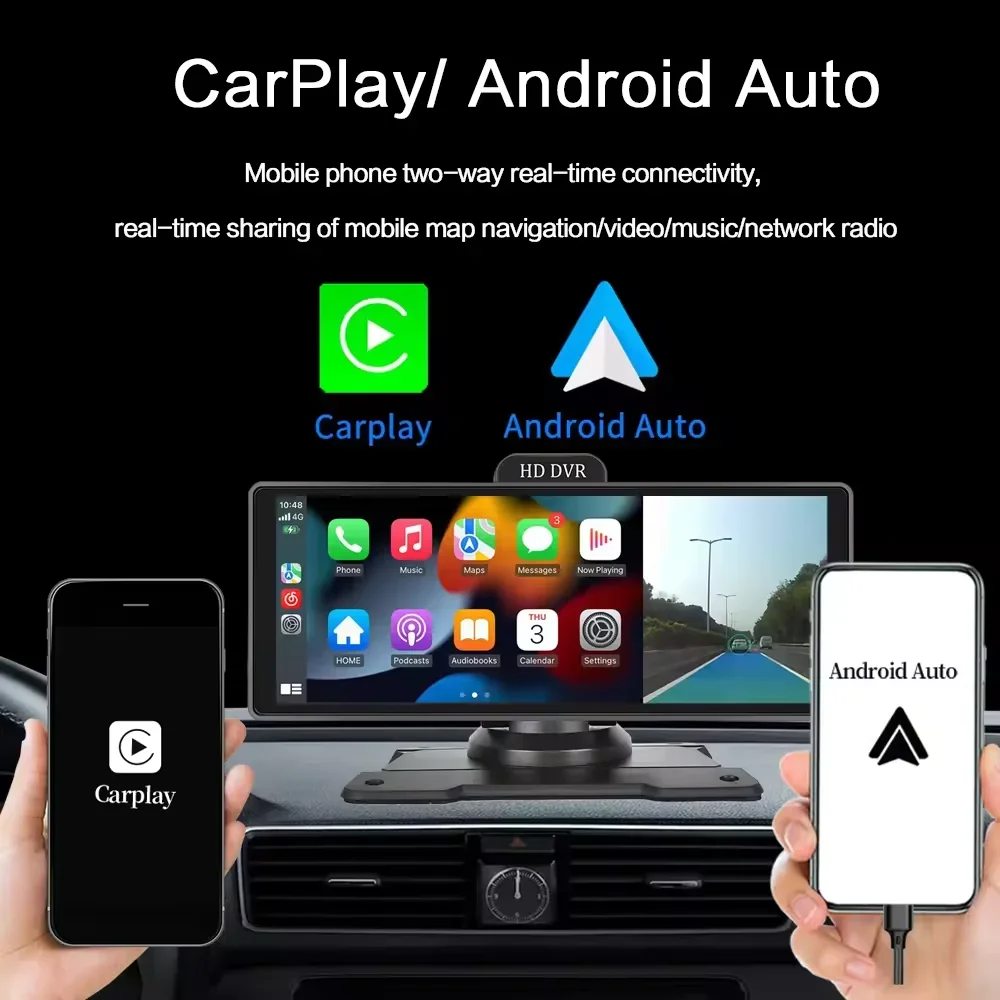 Jogador sem fio Carplay MP5 Car Radio, Bluetooth, Android, Auto Espelho, portátil, Ips, 10,26"