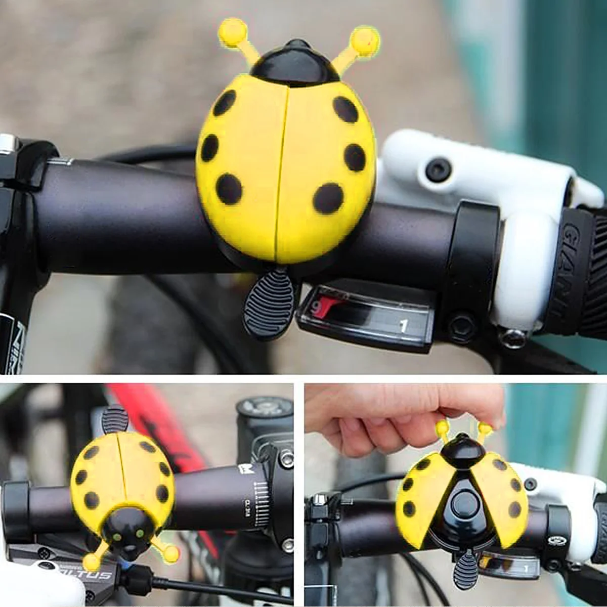 

2pcs Bicycle Bell Yellow Kids Bike Sound Horn Durable Handlebar Ring Easy Install Alarm For Cycling Safety Beetle Style Lovely