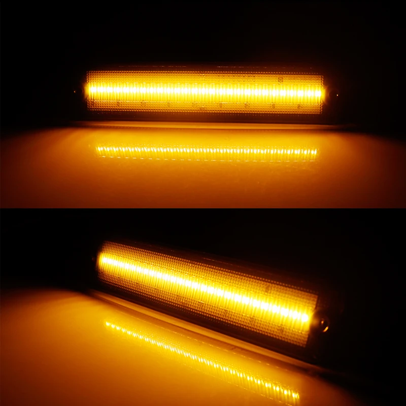 For 1987-1995 Jeep Wrangler Amber / White LED Car Front Bumper Side Marker Indicator Lights Fender Flare Lamps Turn Signal Light - view 4