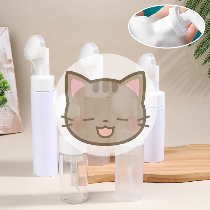 100/120/150/200/250ml Empty Facial Cleanser Mousse Foam Gel Head Wash Brush Foam Bottle Pressure Type Cleansing Milk Foaming