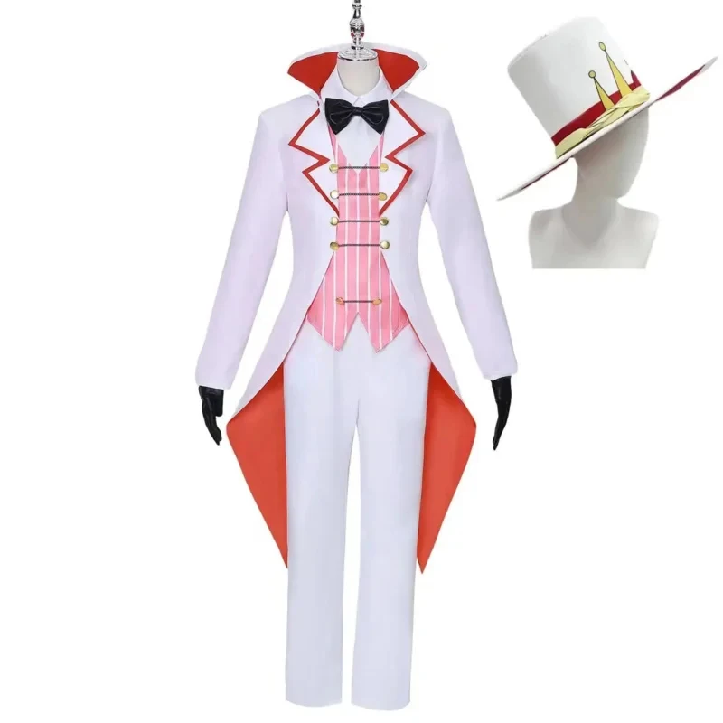 

♥Halloween Cosplay Costume Hazbin Lucifer Anime Hotel Morningstar Wig Daddy White Suit Devil Hell Pa New 2026 Surprise Clothing