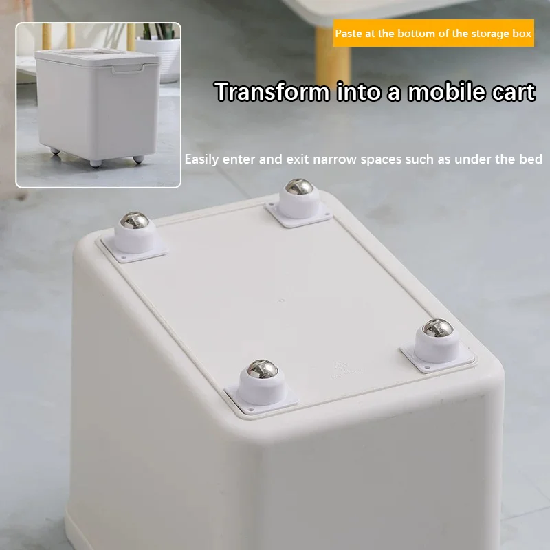 4/8/12/16pcs Adhesive Swivel Caster, Movable Ball Wheel, No Drilling Steel Ball Nylon Ball Silent Furniture Pulley Wheel