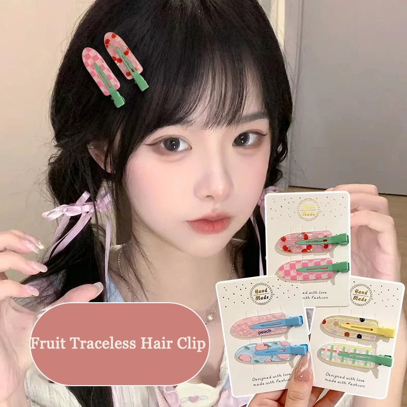 Dopamine Colorful Plaid Print Hair Clip for Women Bangs and Fragments BB Clip Fashionable Sweet Summer Head Accessories