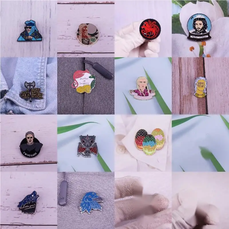 Pin Club | Classic Movie Characters Thrones Wolf Feminist High Quality Brooches Cartoon Badge Clothes Accessories Gift Wholesale
