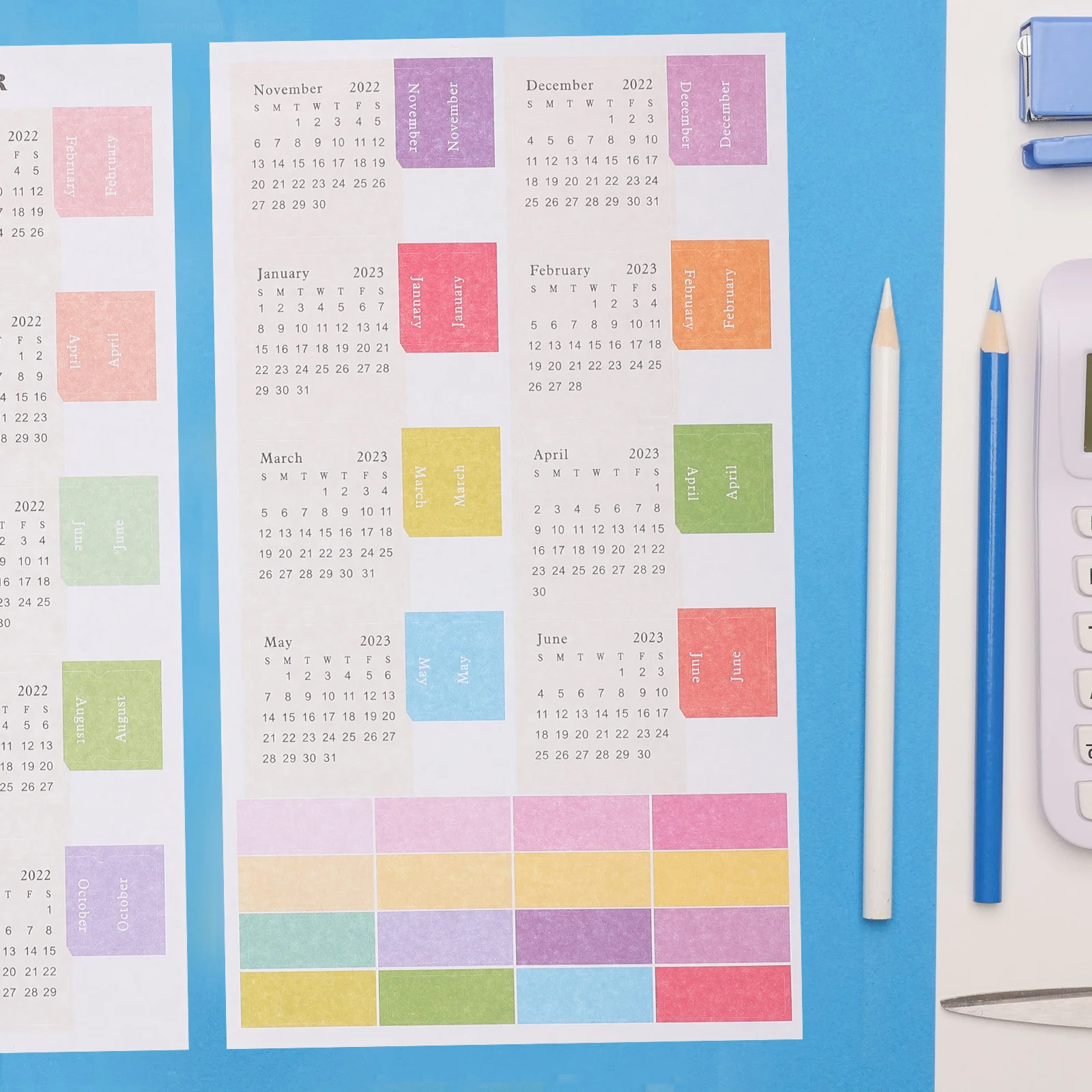 

10 Sheets Monthly Planner Stickers Adhesive Index Tabs for Books Journals Calendar Markers Easy Find Reference Organizer