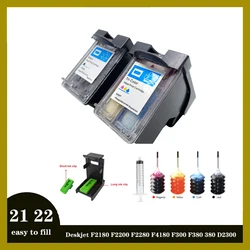 21 22 Refill Ink Cartridge Replacement for hp21 for HP 21 xl 21xl for Deskjet F2180 F2200 F2280 F4180 F300 F380 380 D2300