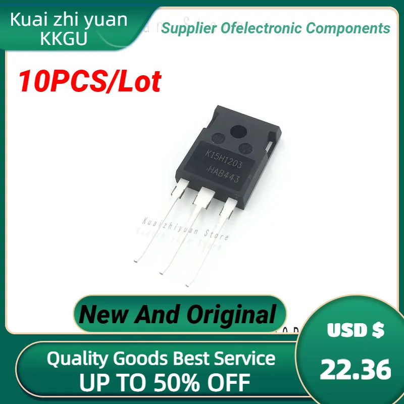 10PCS/Lot New And Original K15H1203 Import Spot TO-247 1200V 15A 15H1203 Inverse IGBT Single Pipe Welding Machine IKW15N120H3