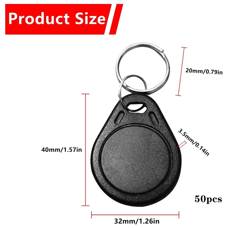 -MEOF 50 قطعة T5577 قابلة للكتابة 125 كيلو هرتز RFID مفتاح فوب بطاقة الهوية القرب علامة رمزية، 125 كيلو هرتز RFID قابلة للكتابة وإعادة الكتابة T5577 فوب