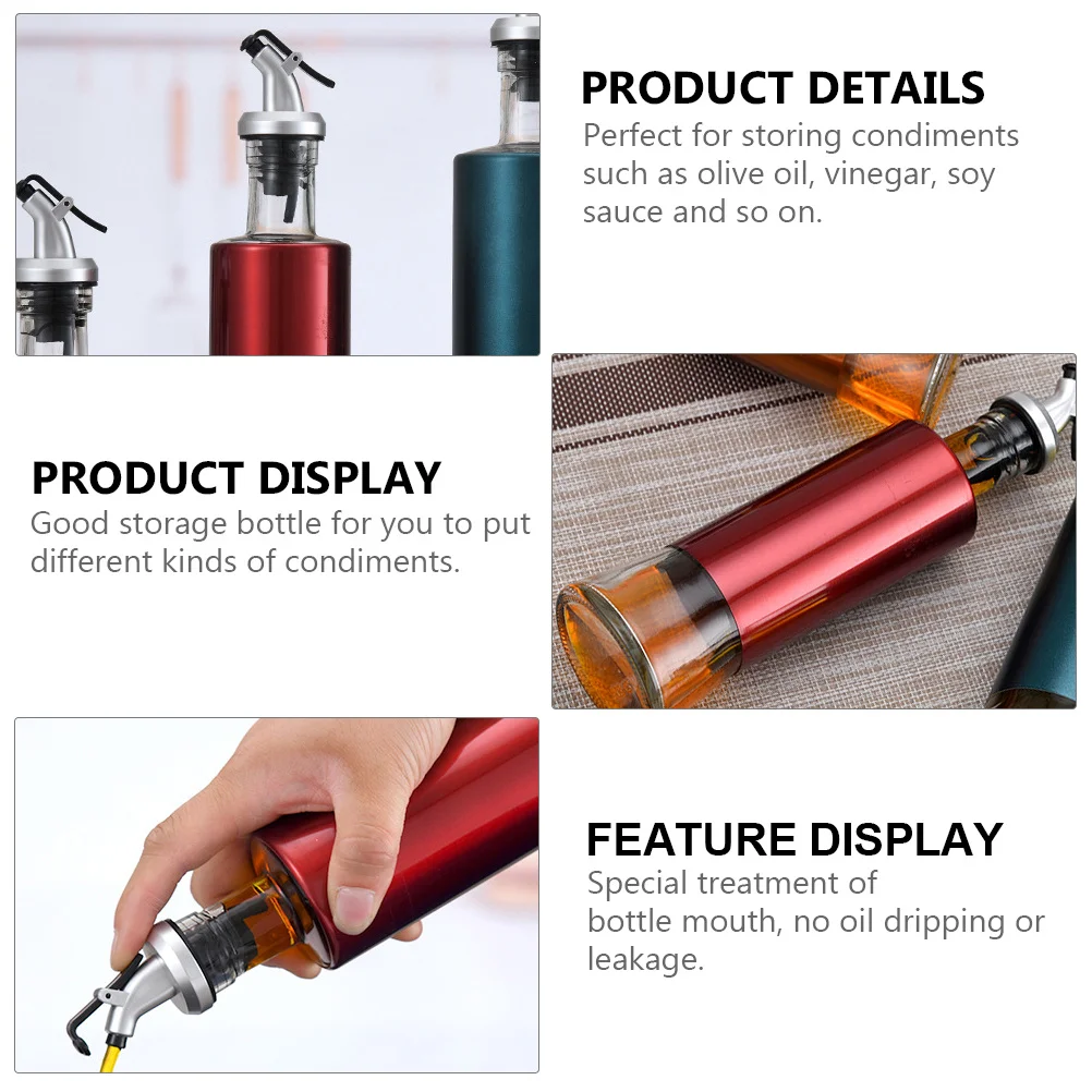 

320ml Oil Dispenser Bottle Leakproof Kitchen Storage Olive Oil Vinegar Pourer Portable Sauce Dispenser for Home Bbq Picnic