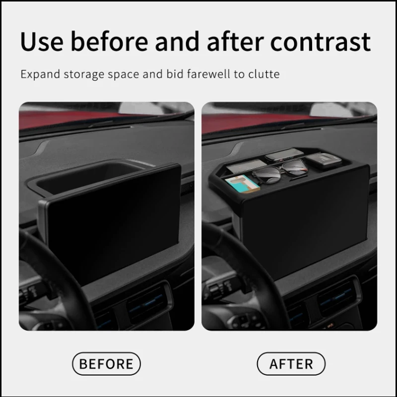 

For Ford Maverick 2025 Car Storage Box Central Control Screen Rear Storage Case Interior Accessories Dashboard Storage Tray