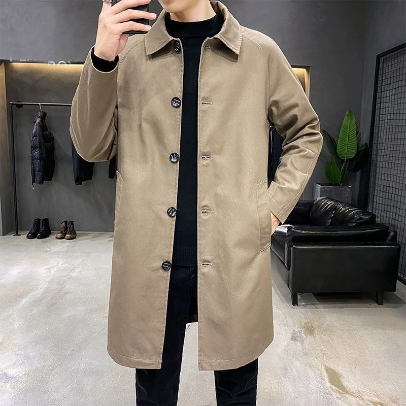 

Off White Men's Trench Coat Windbreaker Lightweight Anti Wind Jacket for Middle Aged Men Business Outfits​