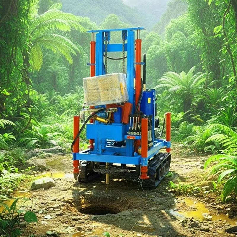 Crawler Mounted Water Well Drilling Machine For Livestock Water Wells With Stable Hydraulic Feed Factory Direct Sale Equipment