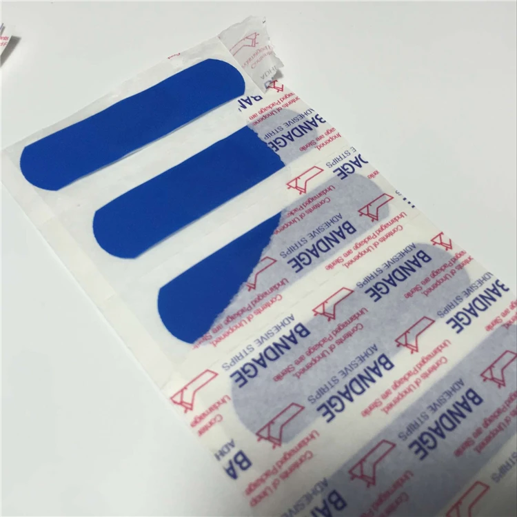 Blue Metal Detectable Wound Patch Food Grade Blue Detectable Wound Patch BRC Certified Blue