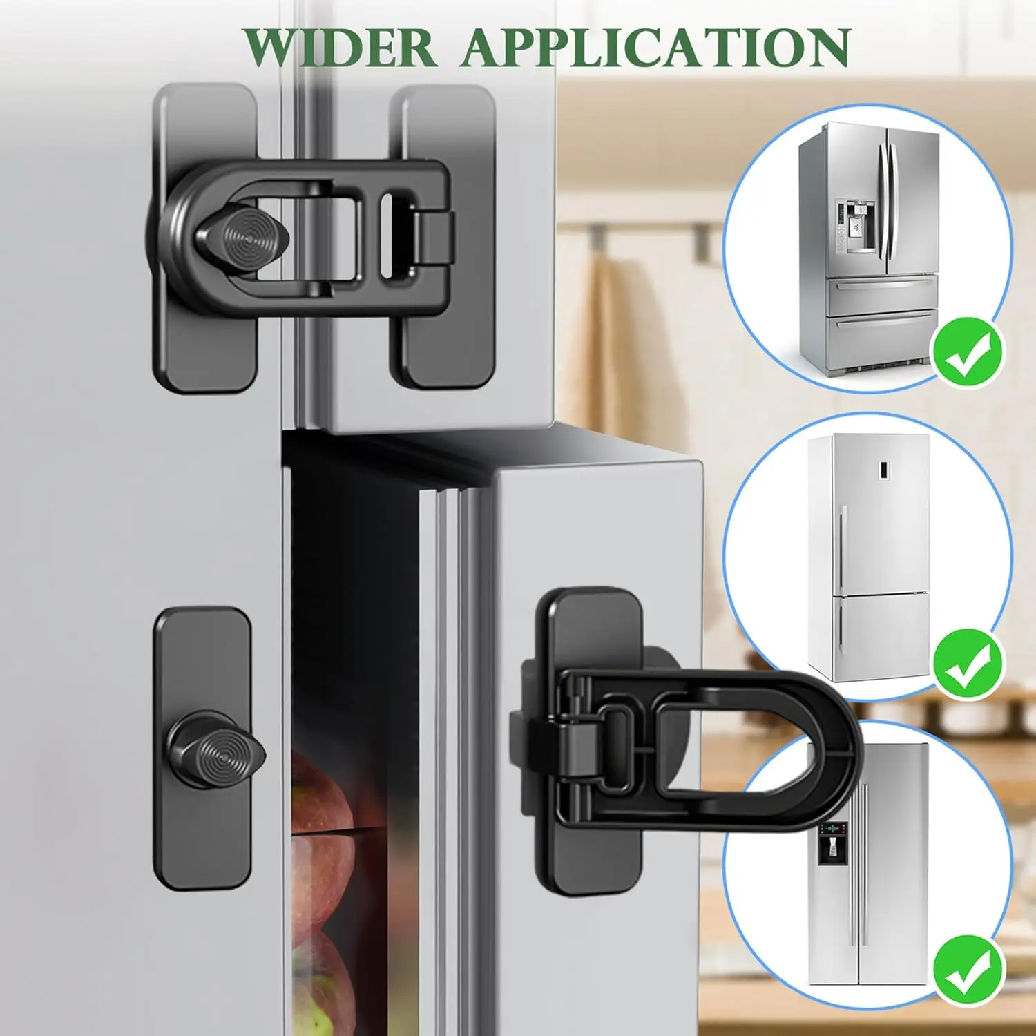 Child Safety Refrigerator Lock Oven Lock Adhesive Child Proof Cabinet Locks for Fridge Drawers Closets Windows view 5