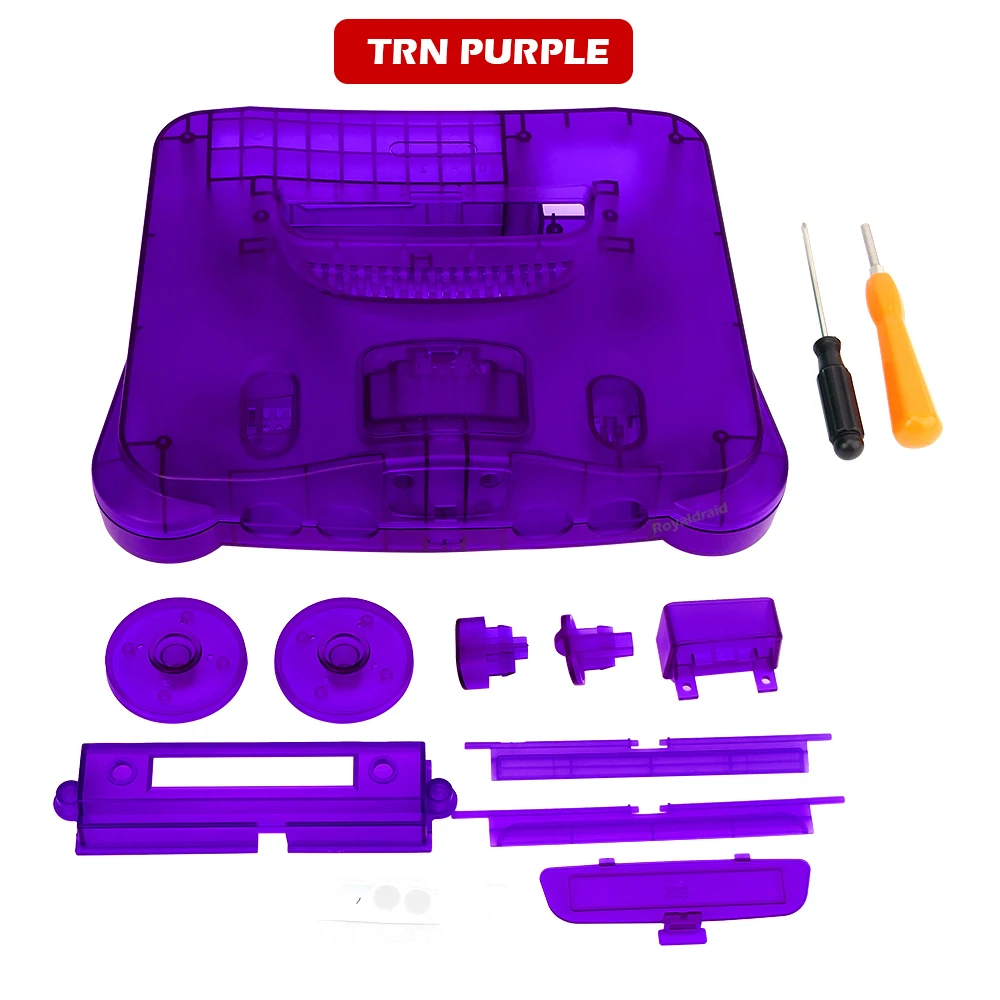 

2 Transparent Orange Purple For N64 Retro Video Game Replacement Housing Shell Translucent Case for Nintend N64 Console Accessor