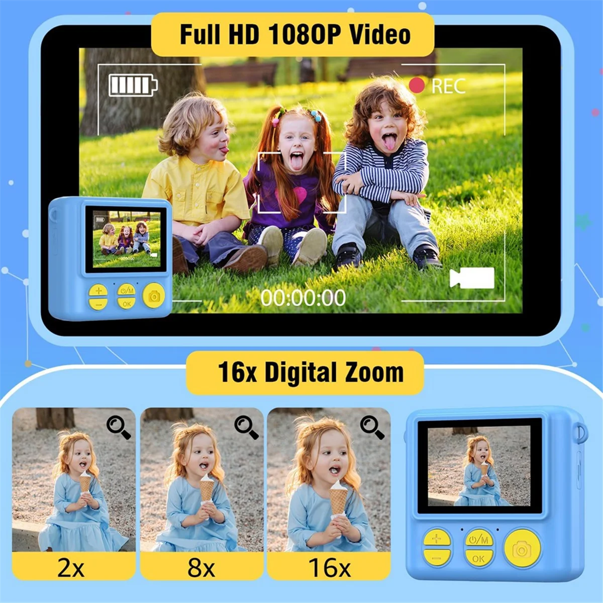 GOB-Instant Print Camera 1080P HD цифровые видеокамеры с 3-печатной бумагой портативная дорожная игрушечная камера для детей