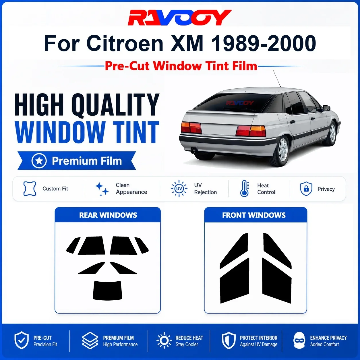 premium-pre-cut-window-tint-for-citroen-xm-1989-2000-front-rear-windows-uv-heat-rejection-privacy-film