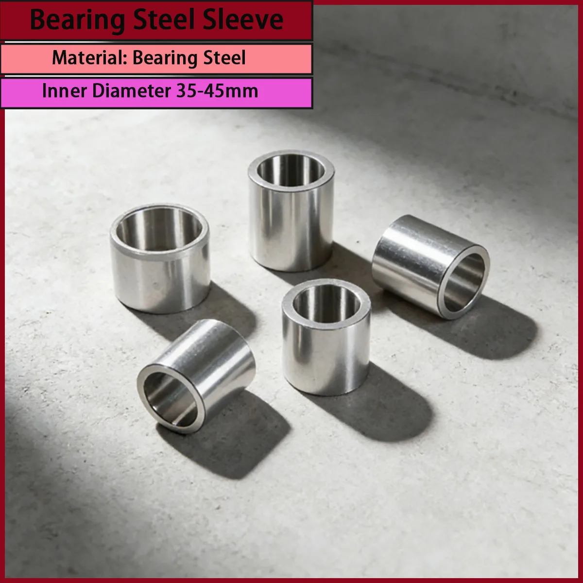 

Wear-Resistant Bearing Steel Sleeve ID 35-45mm Axle Bushing Guide Sleeve Steel Ring Spacer
