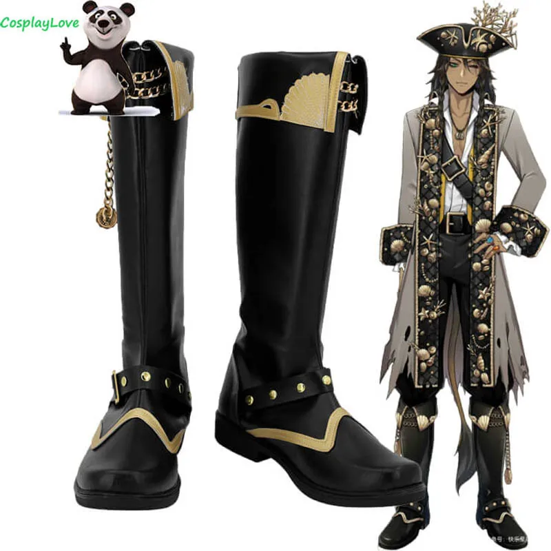 

CosplayLove New Anime Twisted-Wonderland Leona Cosplay Shoes Long Cosplay Boots Shoes PU Leather Halloween Custom Made