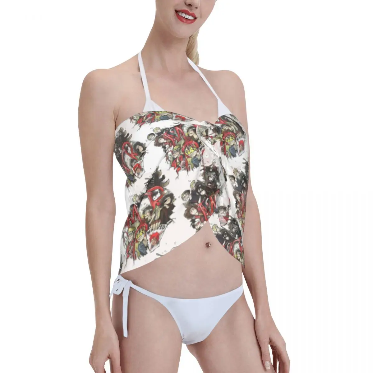 مخصص بلدي C-الكايمية الرومانسية النساء قصيرة Sarongs الشاطئ التفاف ثلاثية الأبعاد طباعة لملابس السباحة بيكيني للشاطئ التفاف فساتين ملابس السباحة التستر