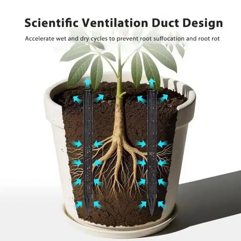 New 10pcs Plant Aeration Tubes Planter Insert Ventilation Tubes Rootlet Rot Prevention Tube Prevent Overwatering Flower Pots