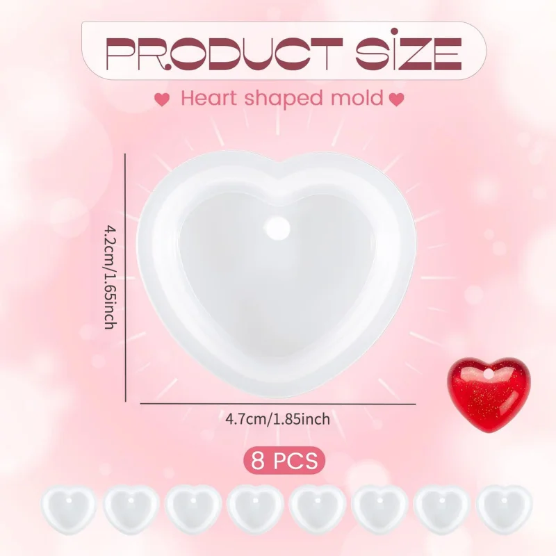 Heart-Shaped Silicone Mold for DIY Pendant Making