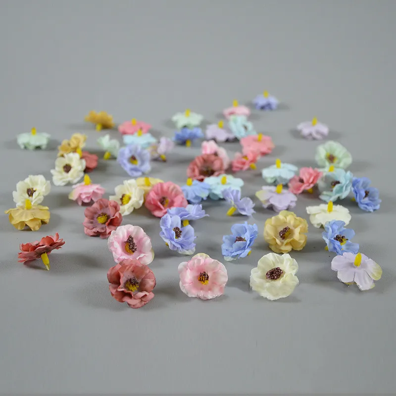 

10Colors Artificial Silk Jasmine Cherry Blossom Flower Heads For DIY Wedding Decor crapbooking Handicraft Festival Decoration